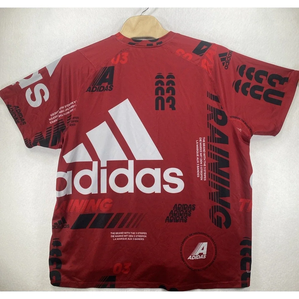 adidas Originals AOP Logo Men's Red Training Rare T-Shirt Men's 3XL C16